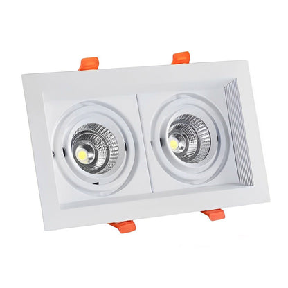 Rectangular 2 Lights Adjustable Three Step Dimming Recessed Spotlight