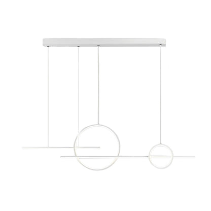 Long Strip Circles Three Step Dimming Stepless Dimmable LED Chandelier