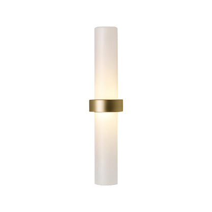 Modern Frosted Glass Tube 1-Light Wall Sconce in Warm White for Living Room
