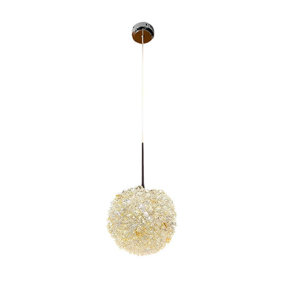 Round Luxurious Crystal Ball Three Step Dimming Modern Pendant Lights