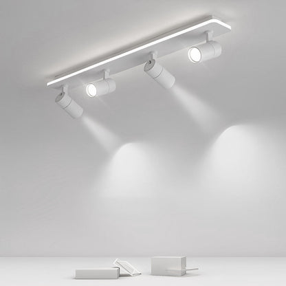 Minimalist Long Strip 2/3/4 Light LED Flush Mount Adjustable Spotlight