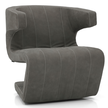 Dean Swivel Chair - Taupe Leather