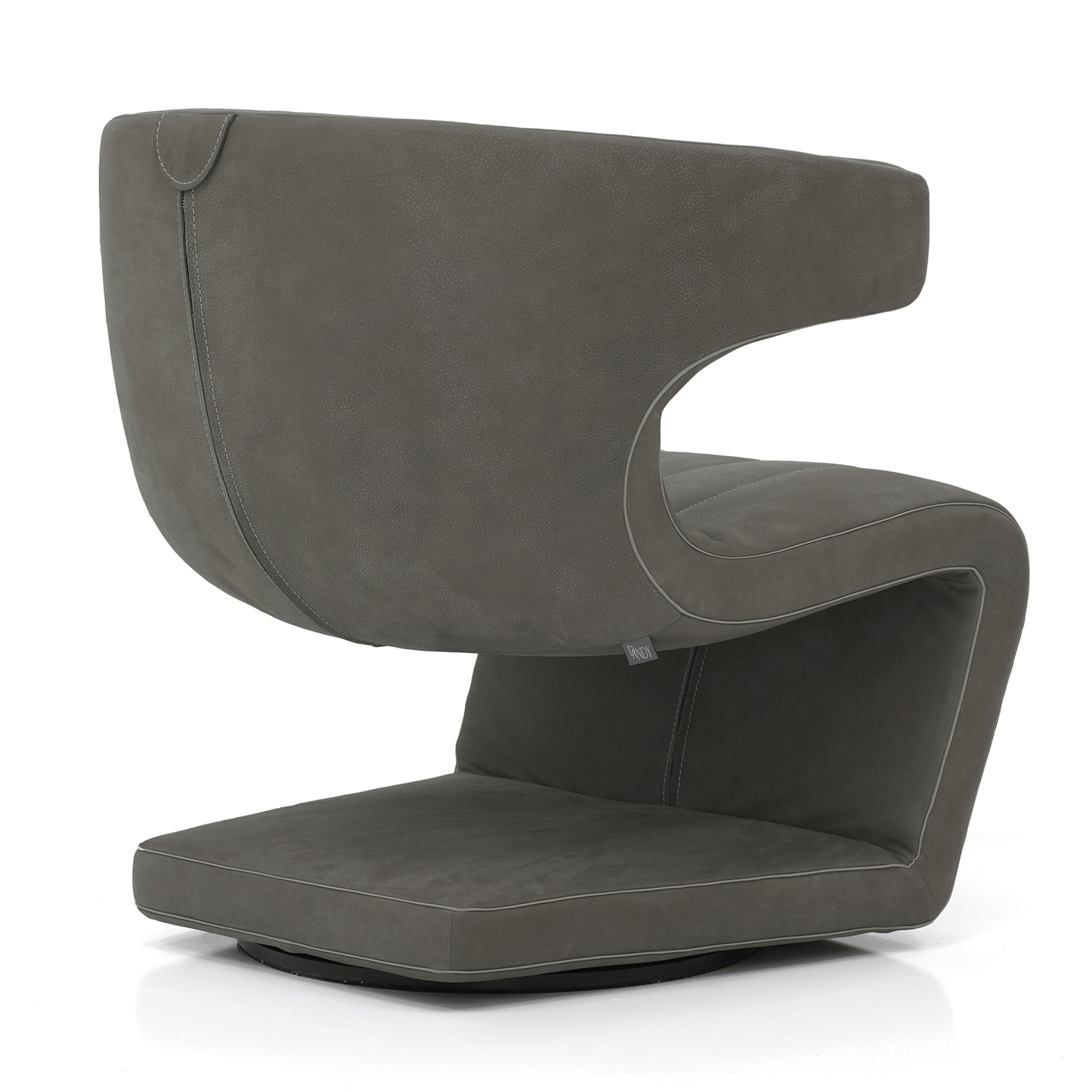 Dean Swivel Chair - Taupe Leather