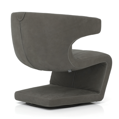 Dean Swivel Chair - Taupe Leather