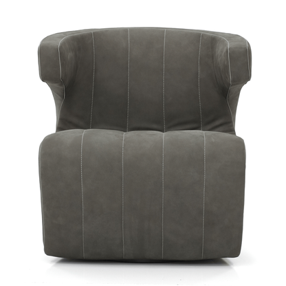 Dean Swivel Chair - Taupe Leather