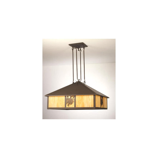 5 Light 53-1/2" Wide Pendant with Handmade Shade