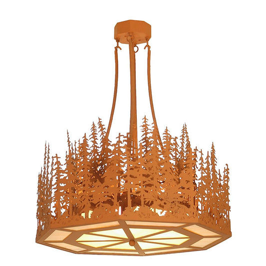 4 Light 30" Wide Pendant with Handmade Shade
