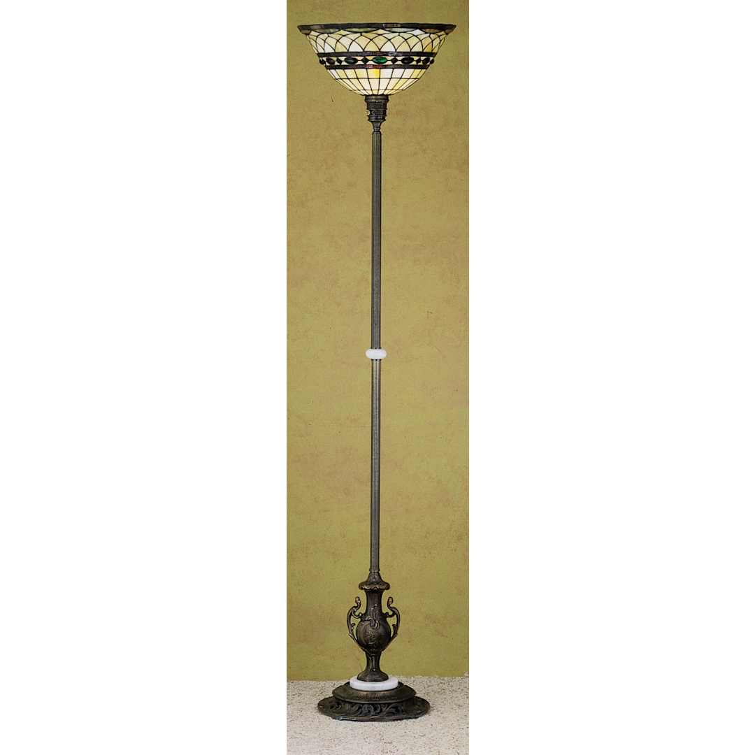 Vintage Stained Glass Torchiere Lamp from the Tiffany Roman Collection