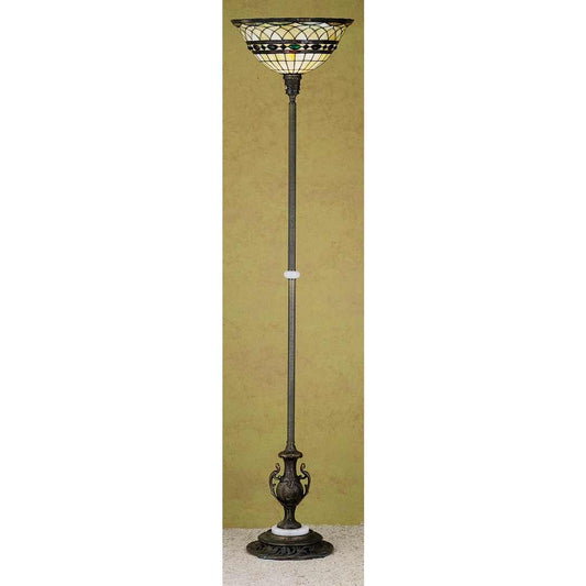 Vintage Stained Glass Torchiere Lamp from the Tiffany Roman Collection