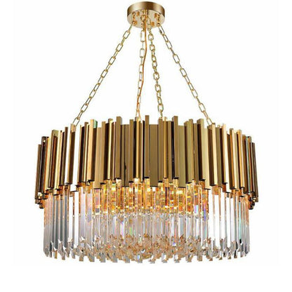 Gio Crystal Chandelier, Polished Gold