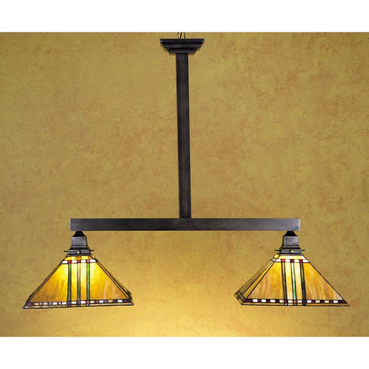 Stained Glass / Tiffany Island / Billiard Fixture from the Prairie Corn Collection