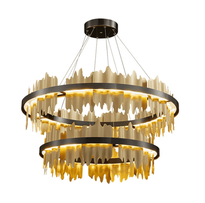 Nera 2-Tier Brushed Brass Modern Chandelier