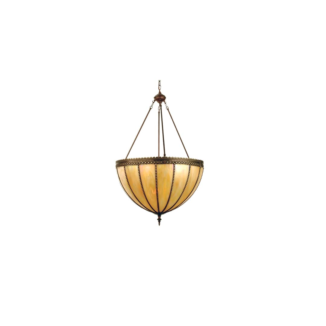 3 Light 25-1/4" Wide Pendant with Handmade Shade