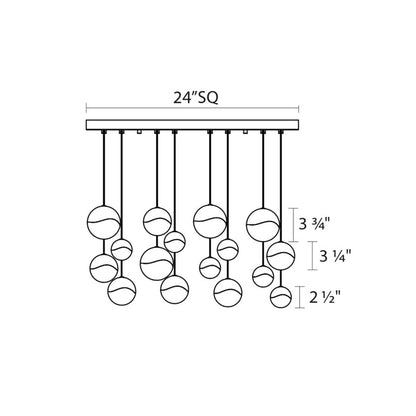 Grapes 16 Light 24" Wide LED Suspension Multi Light Pendant