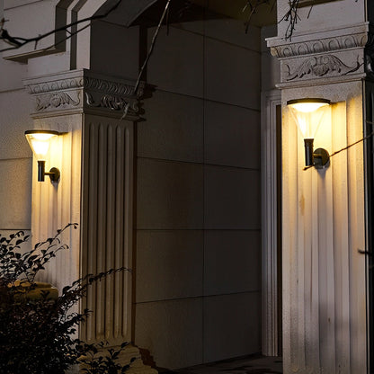 Waterproof Dimmable LED Black Modern Solar Outdoor Wall Lights Wall Lamp