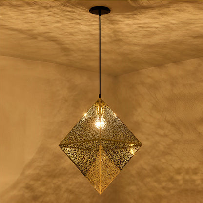 Stainless Steel Geometric Polyhedral Art Hollow Postmodern Chandeliers