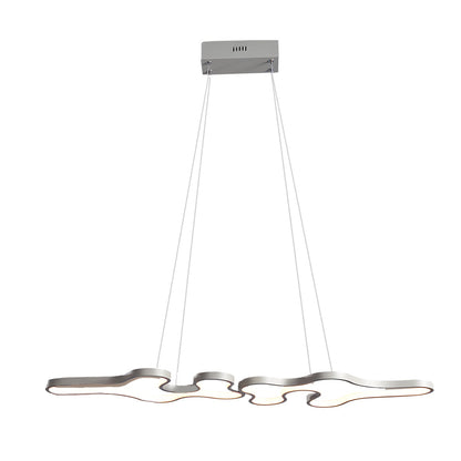 Linear Island Suspended Lighting Fixture: Modern LED Pendant Light for Dining Room