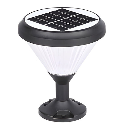 Round LED Fast Charging Black Modern Solar Post Caps Lights Pillar Light