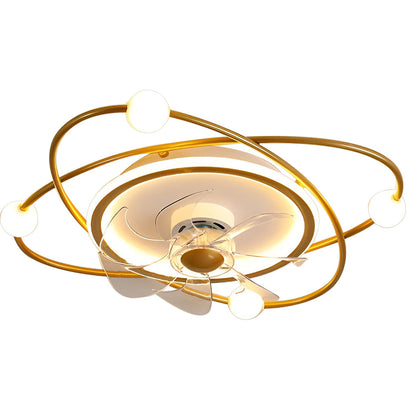 Creative Intelligent Mute Stepless Dimming LED Nordic Ceiling Fan Light