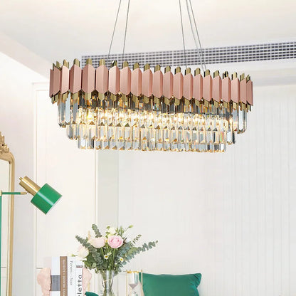Gio 39" Rose Gold Dining Room Chandelier