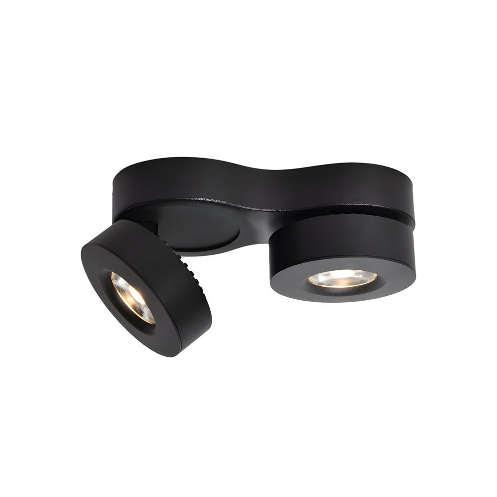 Modern Double Head Rotating Folding Ceiling-Mounted Spotlight in Black/White