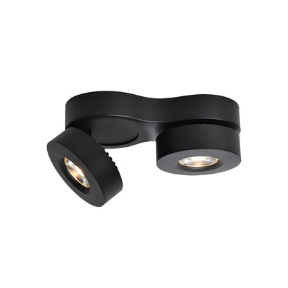 Modern Double Head Rotating Folding Ceiling-Mounted Spotlight in Black/White