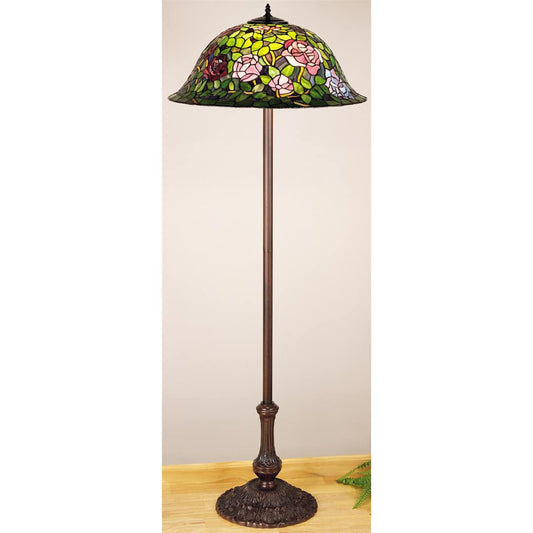 Rose Stained Glass Vintage = Tiffany Floor Lamp from the Tiffany Rosebush Collection