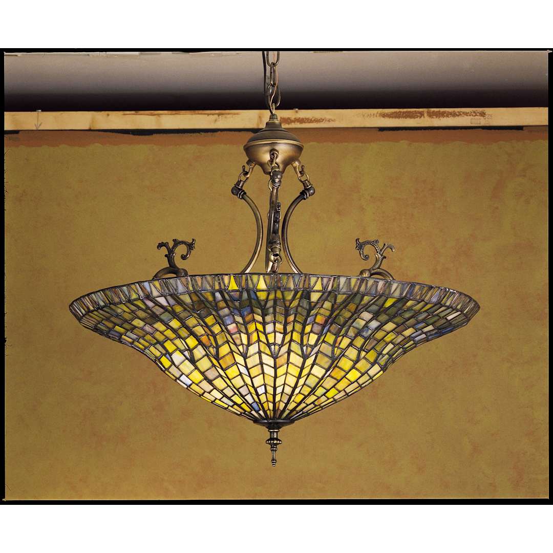 3 Light Pendant with Handmade Shade