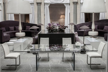 Quasar Extension Dining Table - Glass