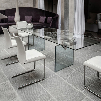 Quasar Extension Dining Table - Glass