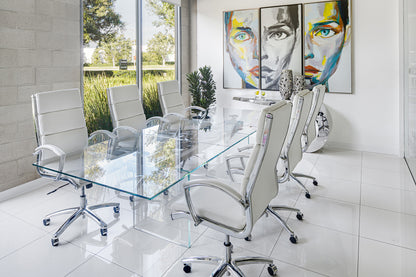 Quasar Extension Dining Table - Glass