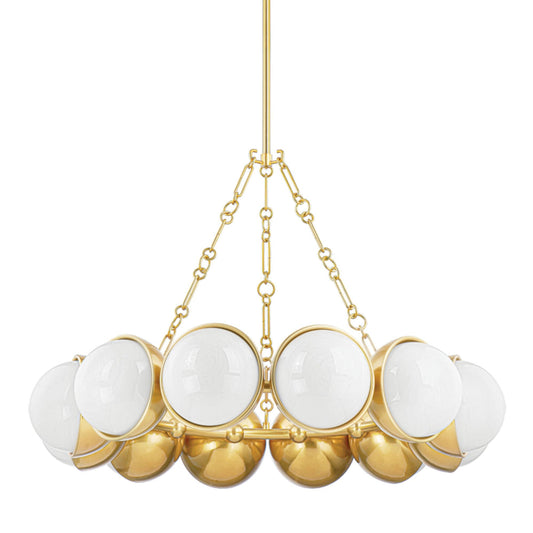 Althea 12-Light Chandelier in  Vintage Polished Brass 43L x 43W x 29.25H