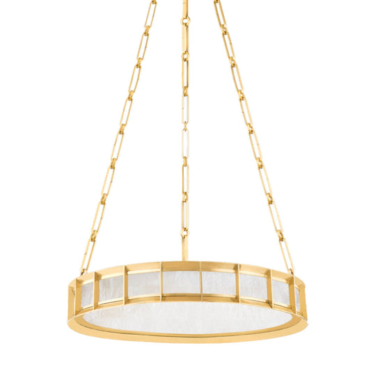 Leda 1-Light Chandelier in  Vintage Brass 19.75L x 19.75W x 3.5H