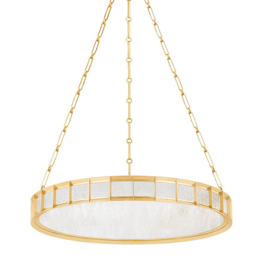 Leda 1-Light Chandelier in  Vintage Brass 30L x 30W x 4H