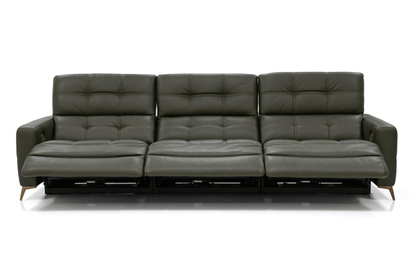 Verona Power Sofa - Olive Leather