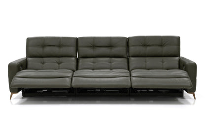 Verona Power Sofa - Olive Leather