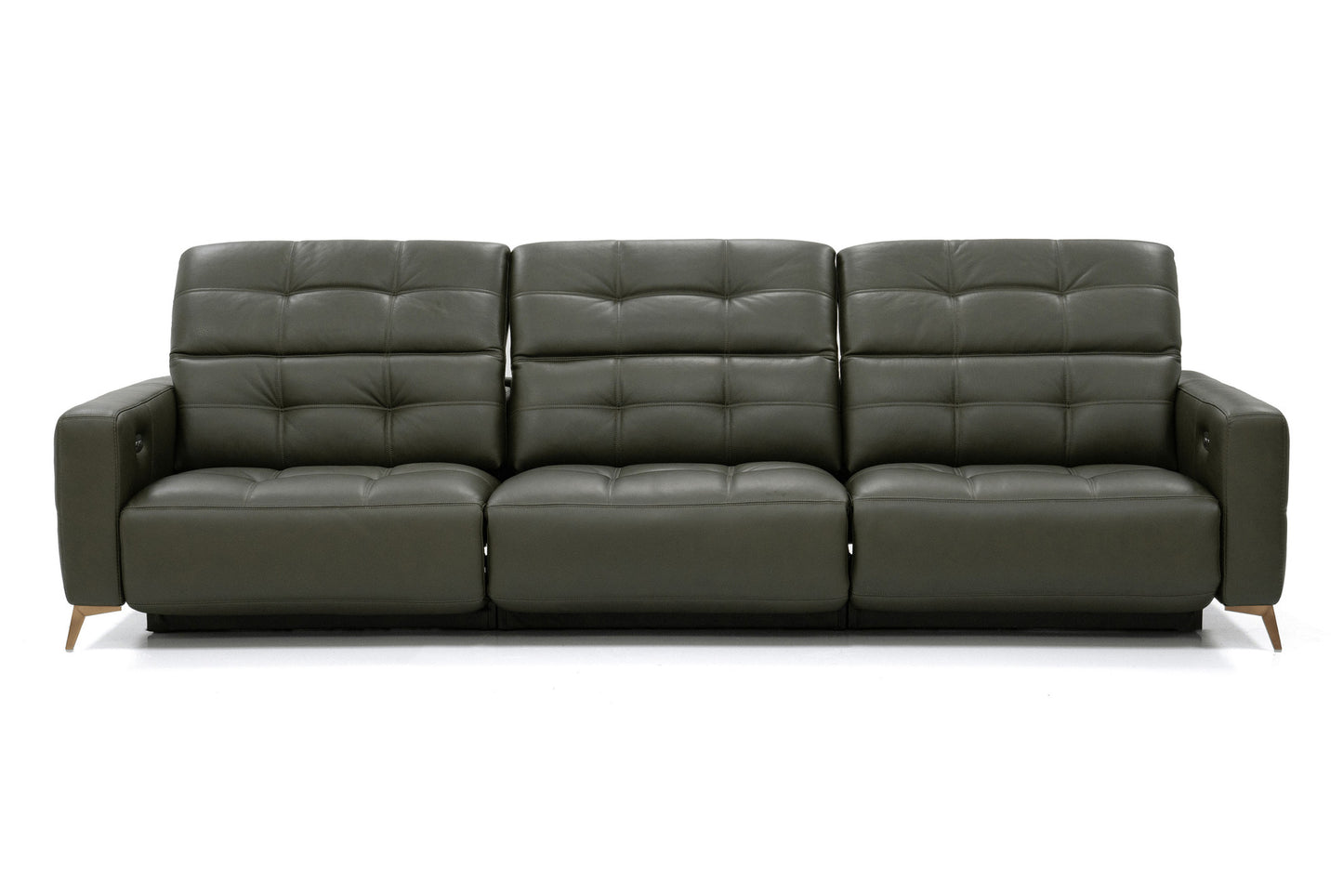 Verona Power Sofa - Olive Leather