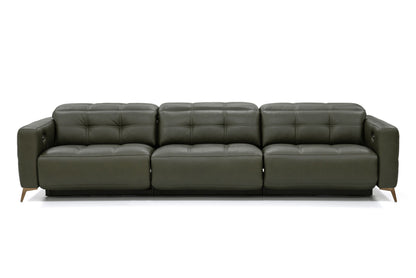 Verona Power Sofa - Olive Leather