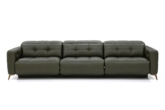 Verona Power Sofa - Olive Leather