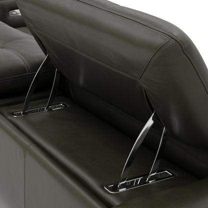 Verona Power Sofa - Olive Leather