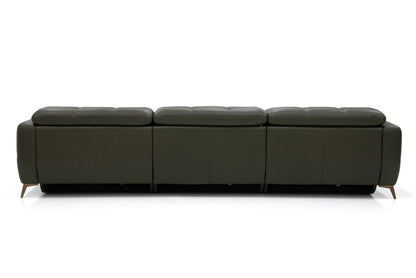 Verona Power Sofa - Olive Leather