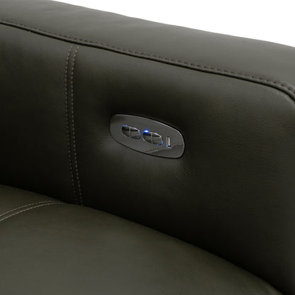Verona Power Sofa - Olive Leather