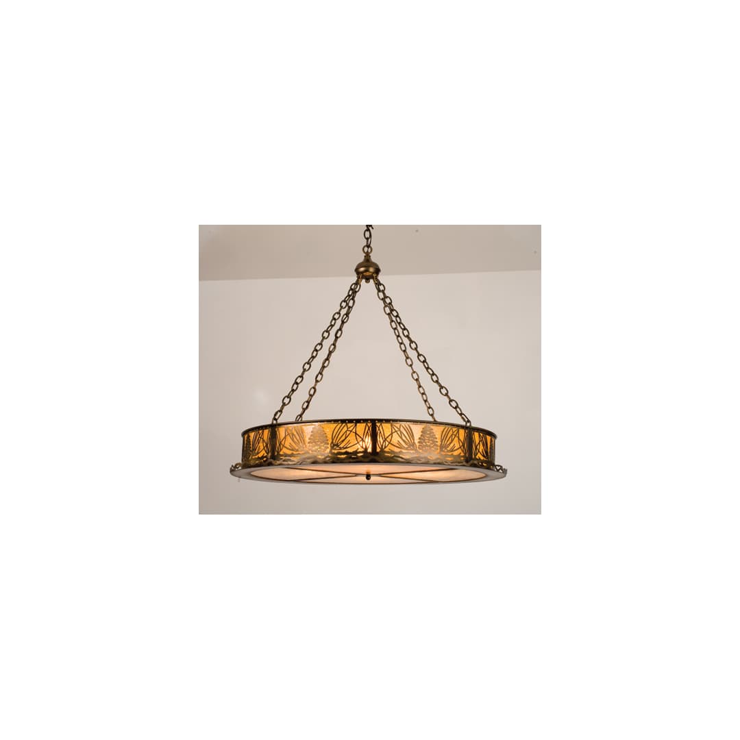 4 Light 42" Wide Pendant with Handmade Shade