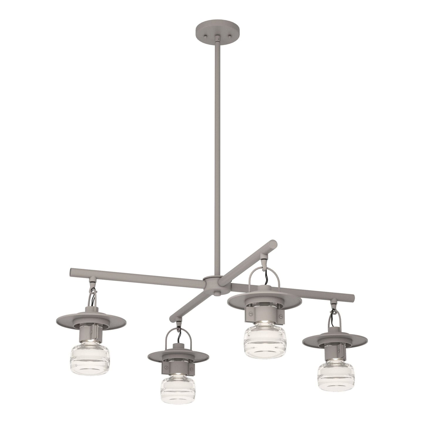 Mason Outdoor 4-Light Pendant 4-Light Clear Glass (ZM) in Coastal Burnished Steel