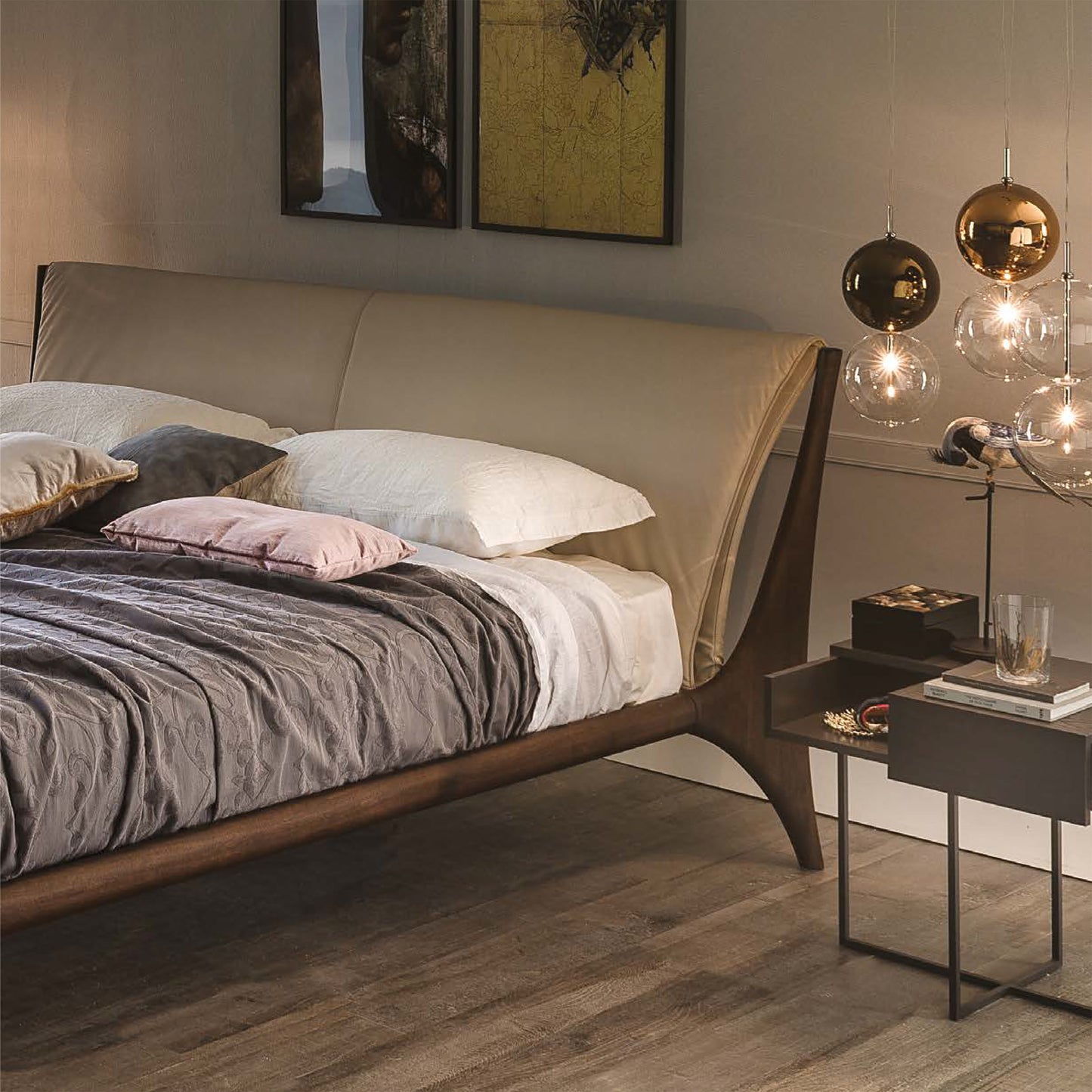 Nelson Bed - Burnt Oak Frame