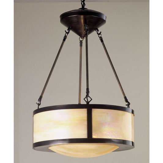 2 Light 18" Wide Pendant with Handmade Shade
