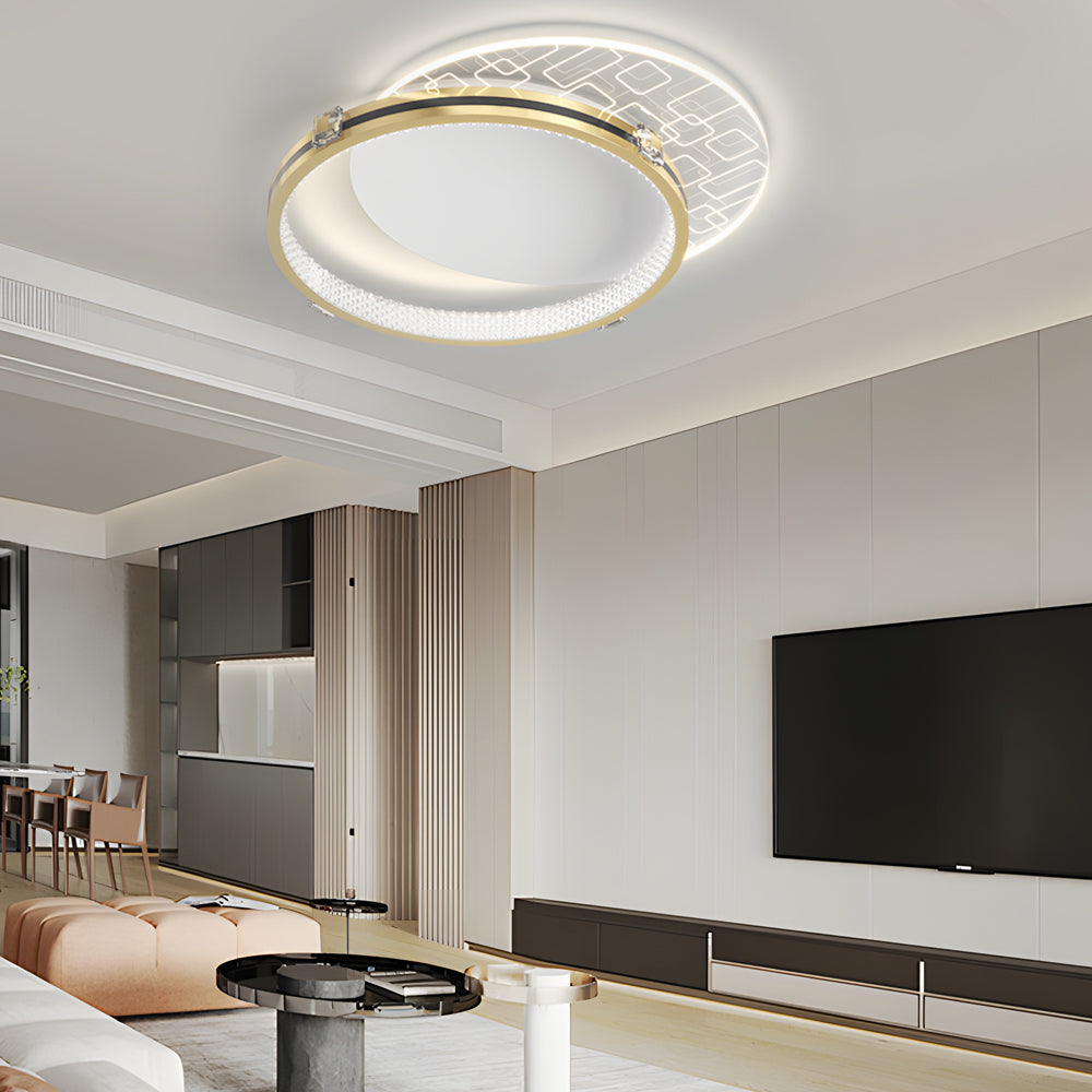 Round Acrylic Creative LED Three Step Dimming Modern Ceiling Lights Fixture