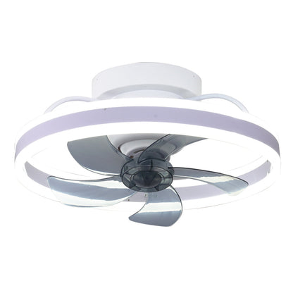 Round Stepless Dimming LED 360° Rotating Modern Ceiling Fan Light