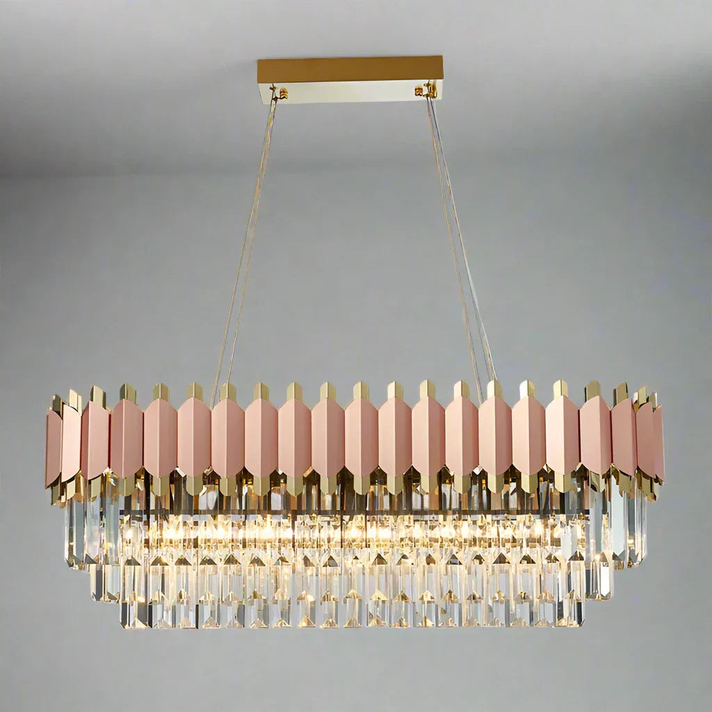 Gio 39" Rose Gold Dining Room Chandelier