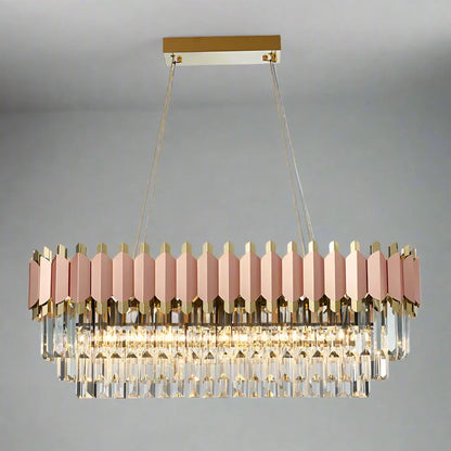 Gio 39" Rose Gold Dining Room Chandelier